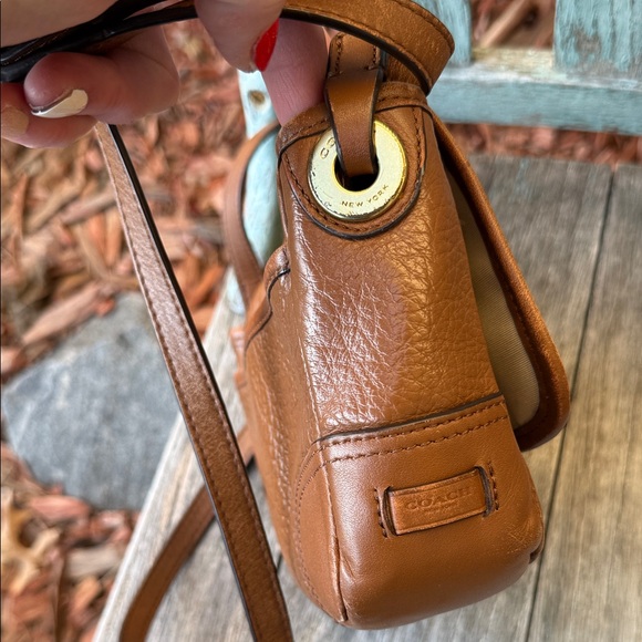 Coach Hadley w/ Brown Pebbled & Smooth Leather Crossbody Bag~ pls read! - Picture 15 of 16